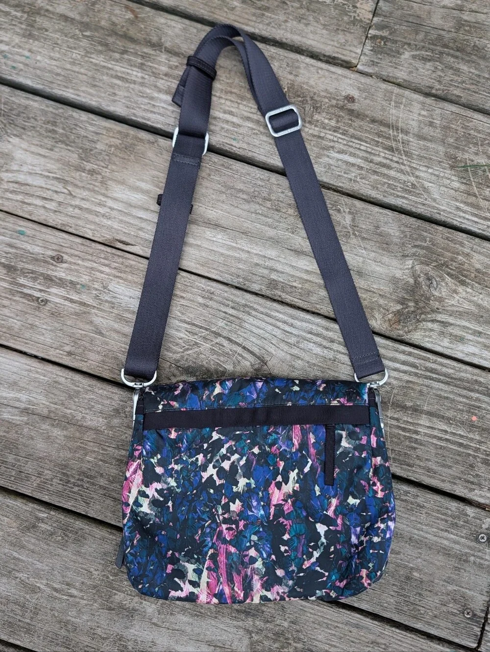 Lululemon Athletica Party Om Floral Black & MultiPrint Convertible Crossbody Bag